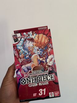 One Piece Card Game Starter Deck ST-31 – Red Monkey D. Luffy edition by Bandai. Includes +1 OP-16 pack. Box is sealed and unopened.
