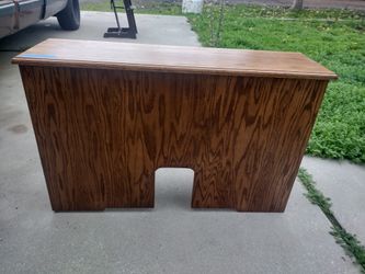 Wooden Storage Cabinet with Hinged Lid & Compartments