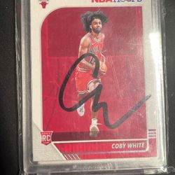 COBY WHITE NBA HOOPS ROOKIE ON CARD AUTO 