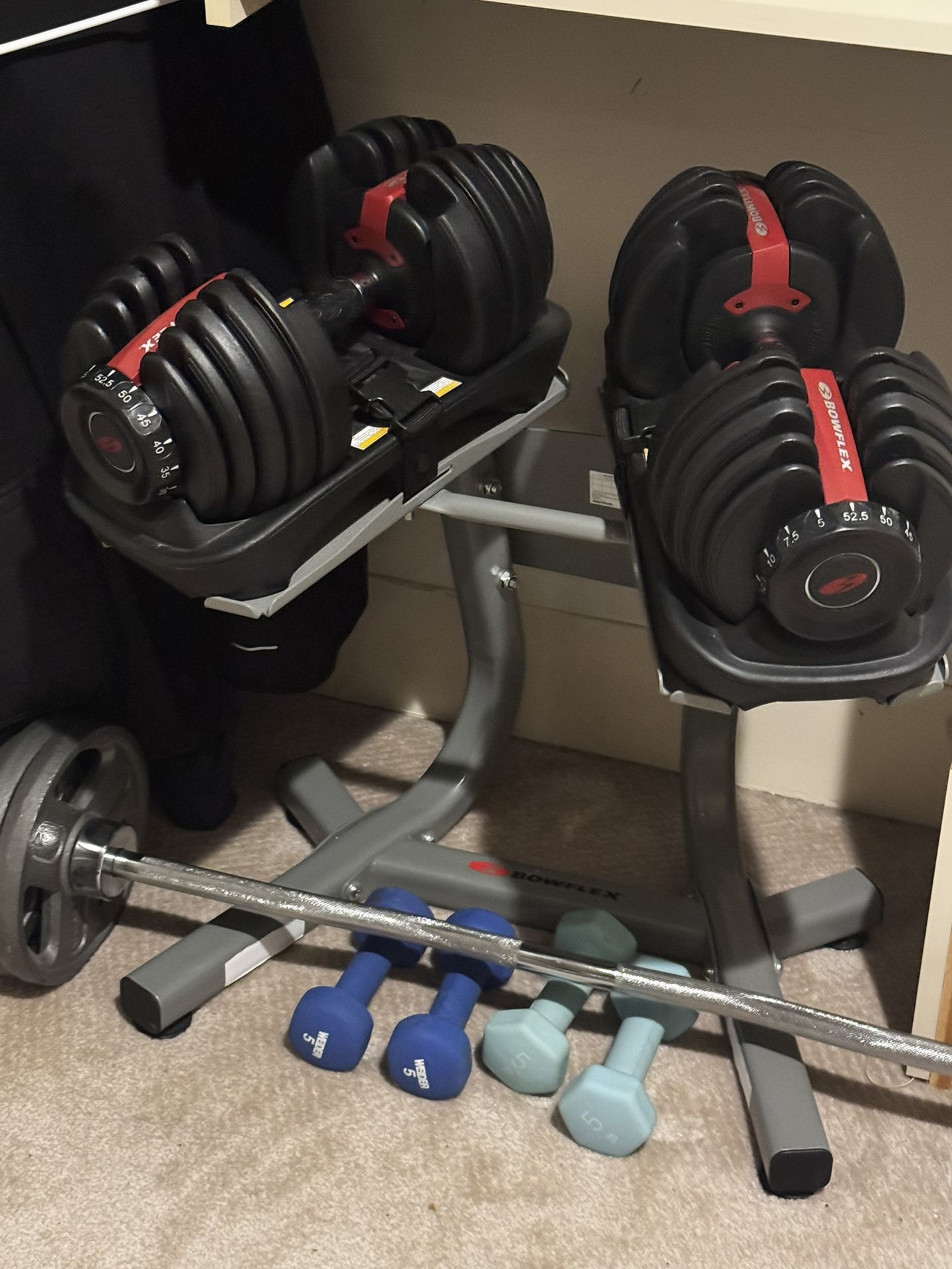 Bowflex Dumbbells 52.5s With Stand