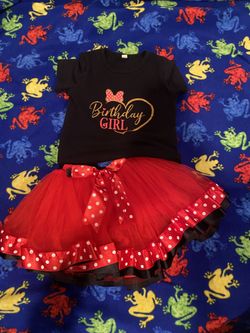 4T Birthday Girl Minnie Mouse Outfit