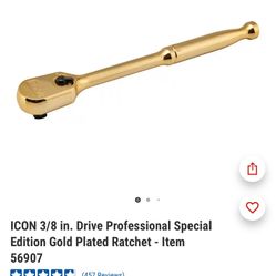 ICON 3/8 in. Drive Professional Special Edition Gold Plated Ratchet