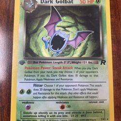 Pokemon Dark Golbat 1st Edition Team Rocket 7/82 Holo Rare NM🦇