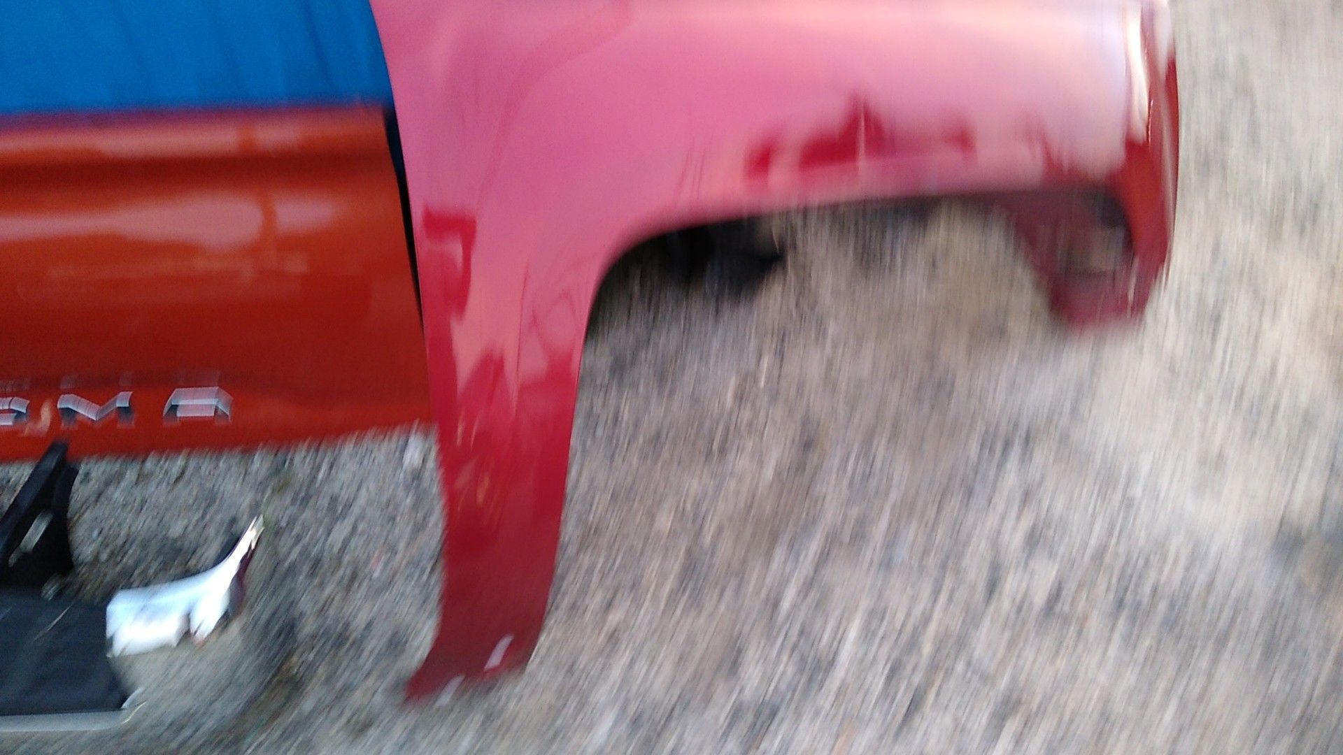 2015 up Chevy 1500 or 2500 truck fender OEM has a small dented area .