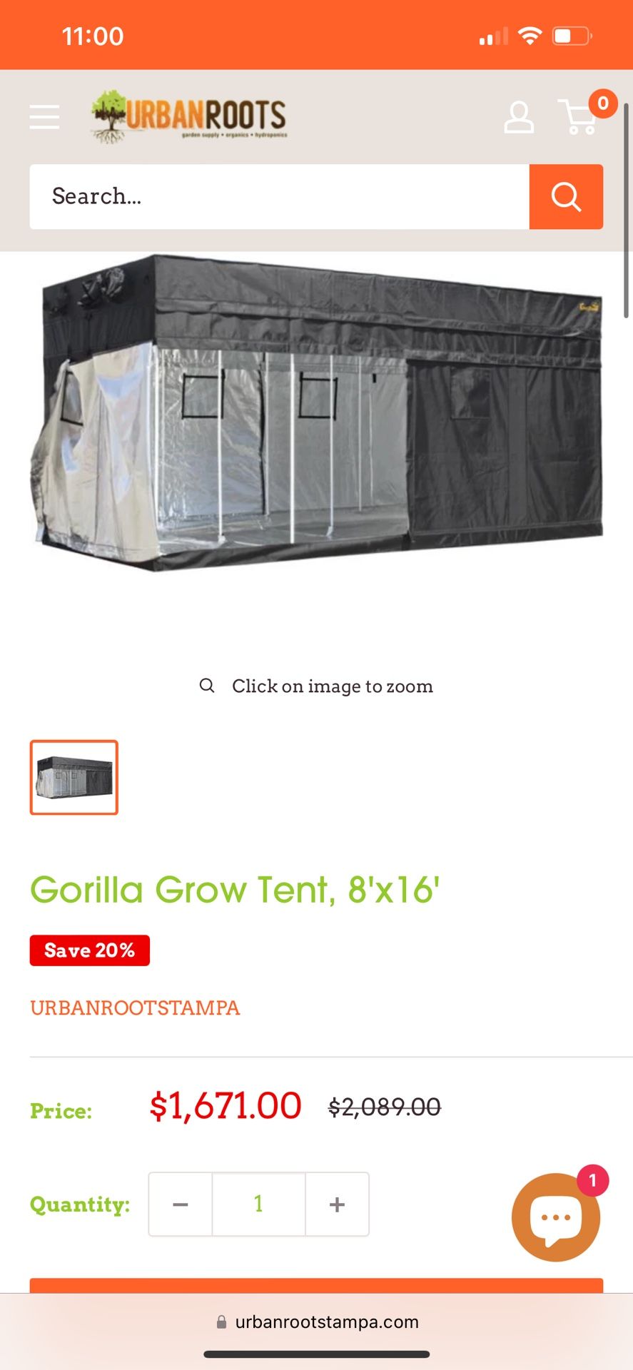 Gorilla Grow Room Tent 8x 16 
