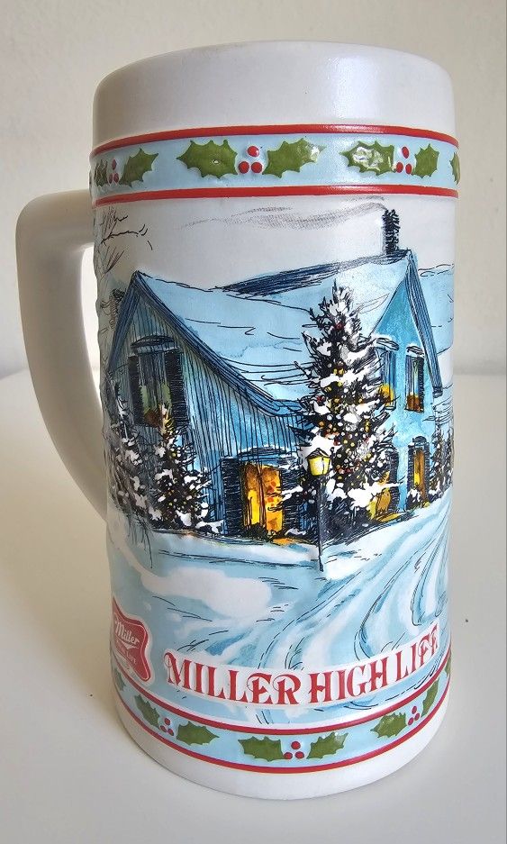 Vintage Miller High Life Limited Edition Christmas Beer Mug Stein Collectible