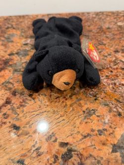 Vintage Ty Beanie Baby Blackie The Bear Plush Toy