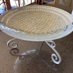 Beautiful glass mosaic bowl with stand