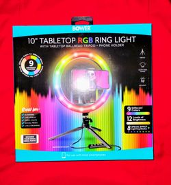 NEW 10" Tabletop RPB Ring Light With Ballhead Tripod & Phone Holder