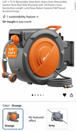 5/8" x 75 ft Retractable Hose Reel (New)