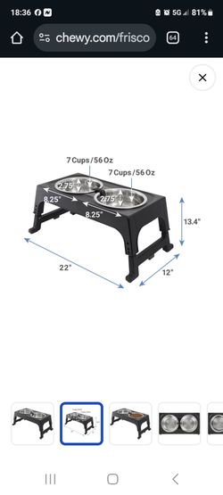 FRISCO ADJUSTIBLE HEIGHT DUEL DOG BOWLS