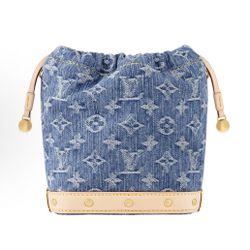 LOUIS VUITTON Nano Noé Classic Metal Brand Printed Detachable Adjustable Shoulder Strap Fabric Bucket Bag Crossbody Shoulder Bag Women's Blue(p349)82