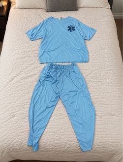 Light Blue Medical Scrub Set Size Medium