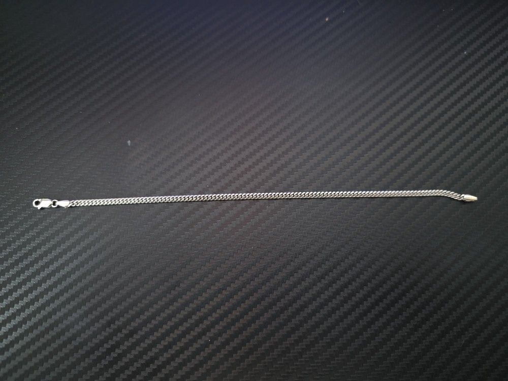 14k White Gold Cuban Link Bracelet 
