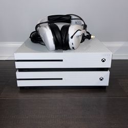 Xbox One S (With Cords & Headset)