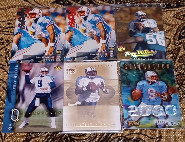 Steve McNair 6 Card Lot ROOKIE Insert Tennessee Titans Alcorn state