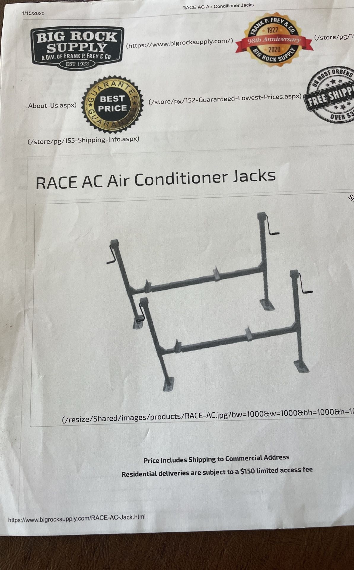 RACE air conditioner Roof AC Jack