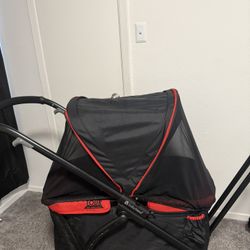 Full Functioning Black And Red Large Stroller