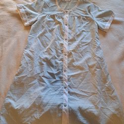 S/M Pastel Blue Pinstripe Button Dress