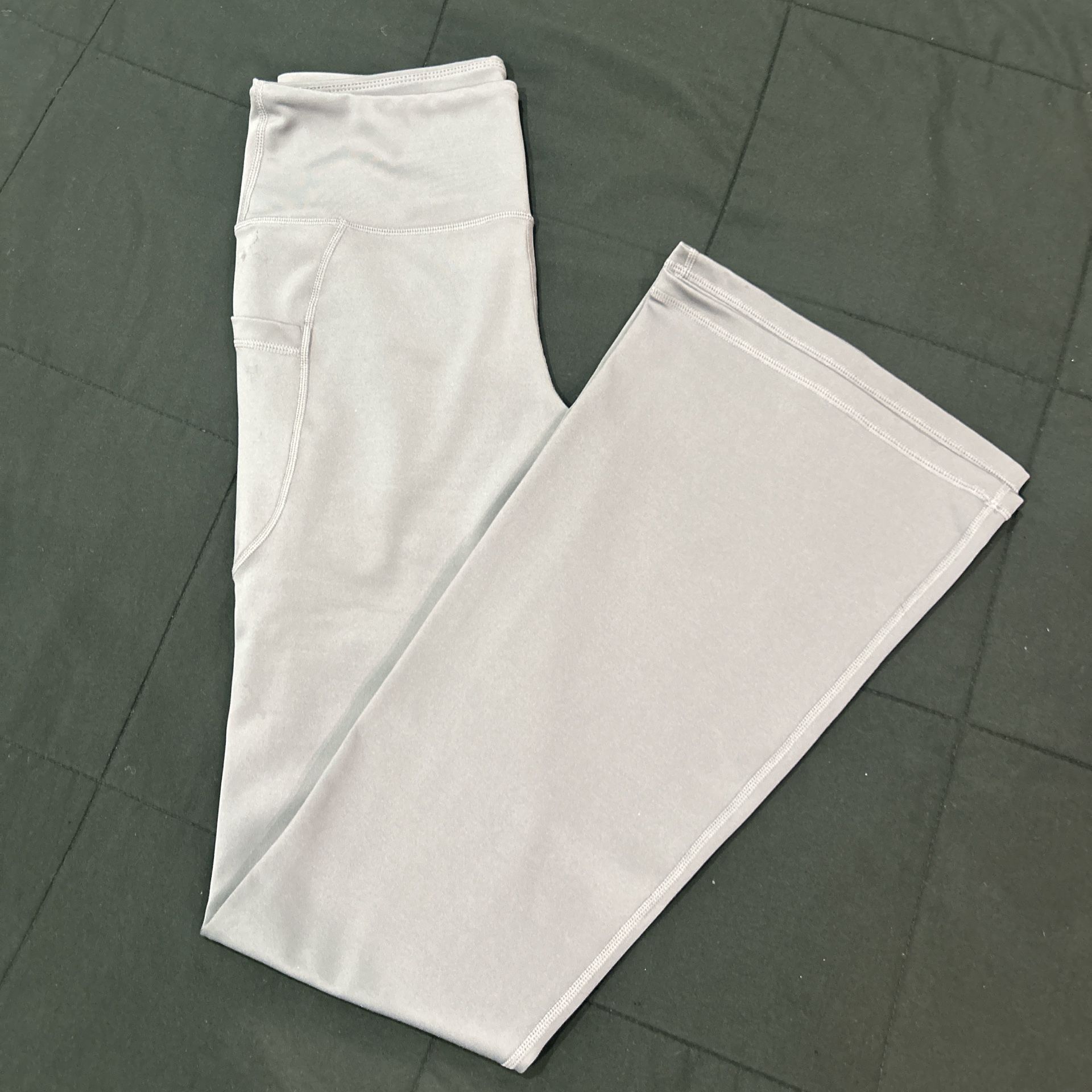 Grey High-Waisted Flare Leggings