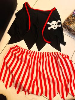 Halloween costume pirate skull and crossbones vest and skirt