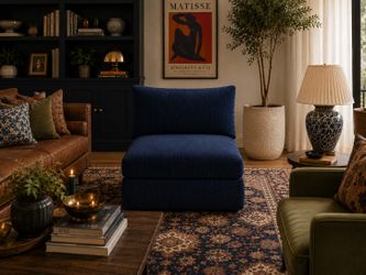 Joybird Daya Armless Chair (Bentley Indigo)
