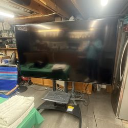 Sharp 80” TV With Rolling Stand 