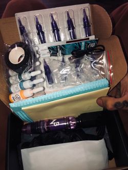 Portable tattoo machine with full kit