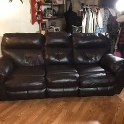 Brown leather Reclining Couch
