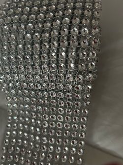 Silver Rhinestone Diamond Mesh Ribbon Roll