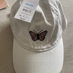 White Butterfly Hat