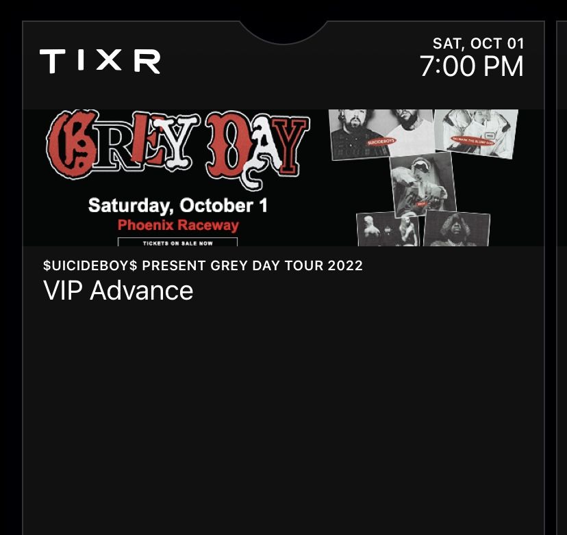 Two Grey day $uicideboy$ VIP Ticket