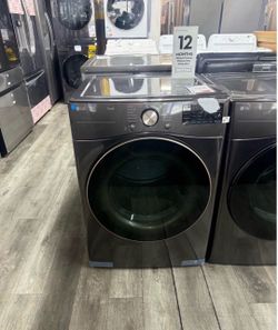LG - 7.4 Cu Ft Smart Black Steel Gas Dryer With Steam 🔥
