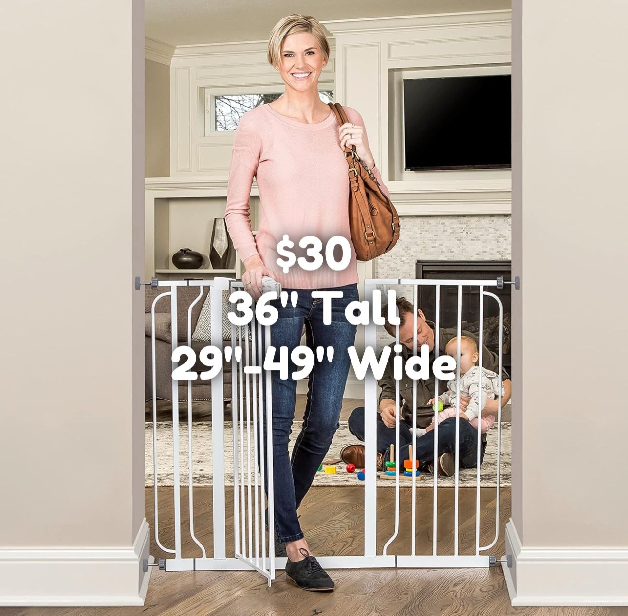 36” Tall By 29”-49” Wide Baby Gate Dog Gate Safety Gate Brand New Open Box 1154