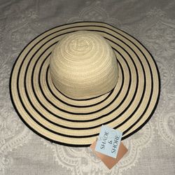 NWT Shade & Shore Women's Packable Straw Floppy Hat