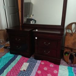 Oak Dresser Set 