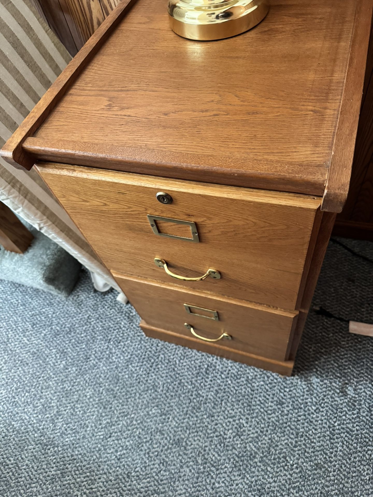 Wood File Cabinet With Lock And Two Keys