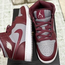 AIR JORDAN 1 MID (GS) CHERRYWOOD RED/WHITE
