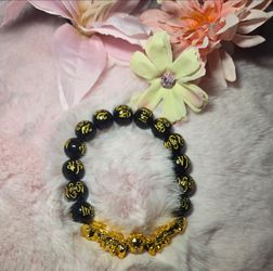 Handmade Obsidian Feng Shui Stretch Bracelet