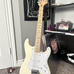 White Squier Affinity Series Stratocaster