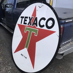 Texaco Porcelain Sign 6ft Double Sided 