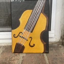 5x7 Golden Fiddle Acrylic Painting