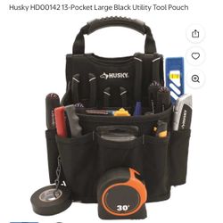 Husky Large Utility Tool Belt Pouch With Belt 