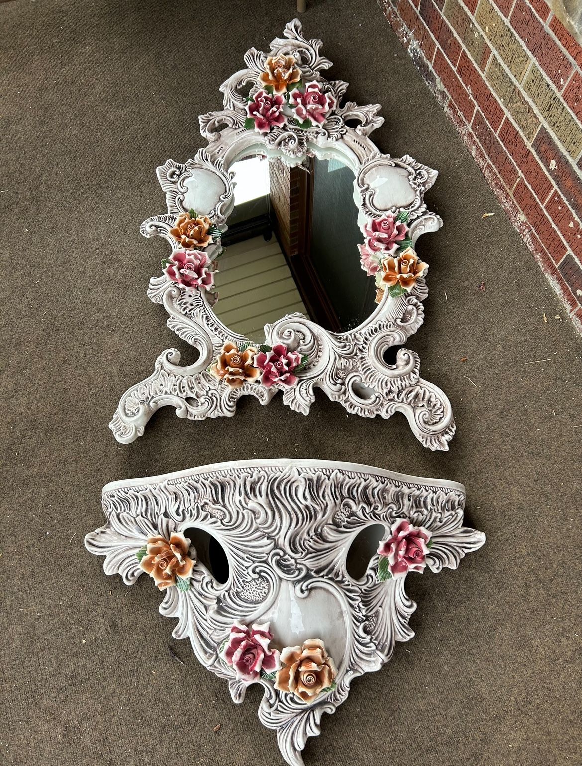 Capodimonte Mirror And Shelf Set