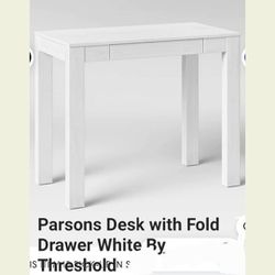 Brand New Threshold Parsons White With Drawer Desk Or Console