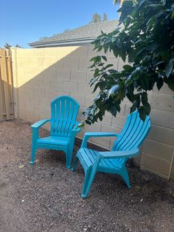 Adirondack Resin Chairs x2 Turquiose