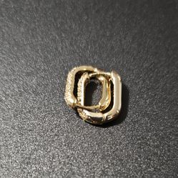 14k Gold Plated Cute Earring Square Shaped Woth Stones