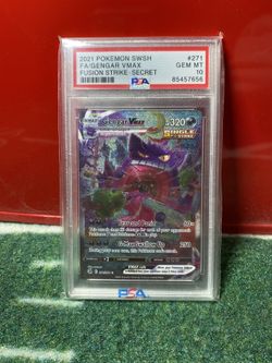 Pokémon 2021 Gengar VMAX 271/264 Alt Art Fusion Strike PSA 10