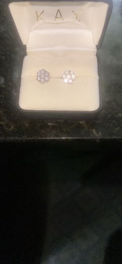 Natural Diamond Cluster Earrings