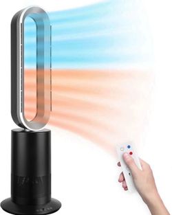 Simple Deluxe 34 Inch Bladeless Tower Fan with Remove, Heater and Fan Combo for Indoor Use, Cooling Oscillating Fan for Home Bedroom